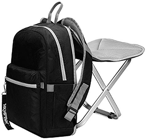 Sac à dos léger avec tabouret et sac à dos avec sac à dos pour camping, pêche, randonnée, pique-nique, barbecue