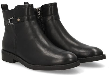 Stivaletti bassi da donna, ideali per la stagione autunno/inverno. Design comodo e funzionale per l'uso quotidiano. Caratterizzati da un cinturino decorativo con fibbia in metallo Nero Talla 36
