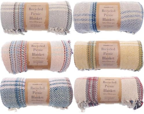 RECYCLED Cotton 120cm x 150cm PICNIC Camping Blanket