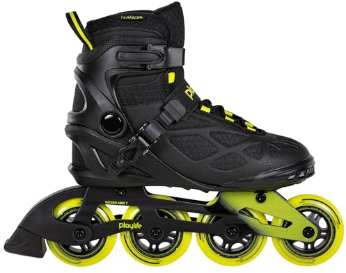 Playlife Inline Skates Lancer Black 84, Schwarz, Unisex für Herren und Damen 84mm/82A Rollen, ABEC 7 Kugellager, Art. nr.: 880275