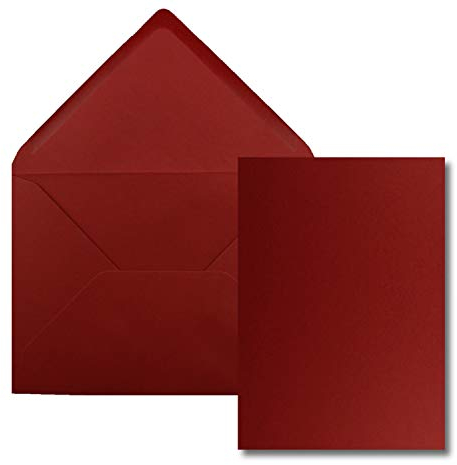 FarbenFroh by GUSTAV NEUSER 50x Einzelkarten Set mit Briefumschlägen DIN A6 / C6 in Dunkelrot (Rot) - 14,8 x 10,5 cm - ohne Falz