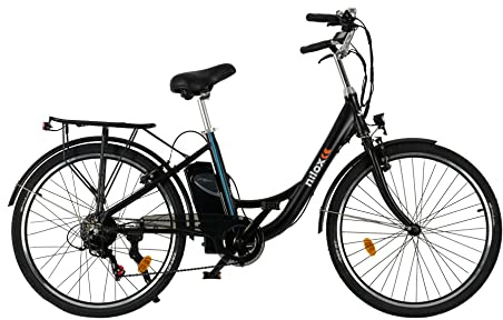 Nilox, E-Bike J5 SE, Vélo Électrique avec Pédalage Assisté, 90 Km d'Autonomie, Jusqu'à 25 km/h, Brushless High Speed ​​250 W, Batterie Amovible 36 V - 13 Ah, Roues 26, Boîte de Vitesses Shimano