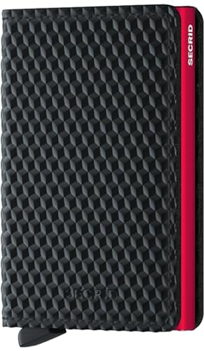 Secrid SLIMWALLET CUBIC BLACK RED, Noir , Minimaliste