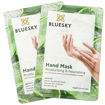 Bluesky Maschera idratante e nutriente per le mani, 2 paia, per mani asciutte, regalo perfetto per coccolare