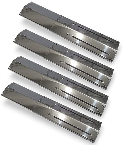 BricoShopping® Värmespridare för gasgrill universell ersättning av rostfritt stål eldspridare brännarskydd skyddsgardin för brännarskydd (rostfritt stål 4 st)