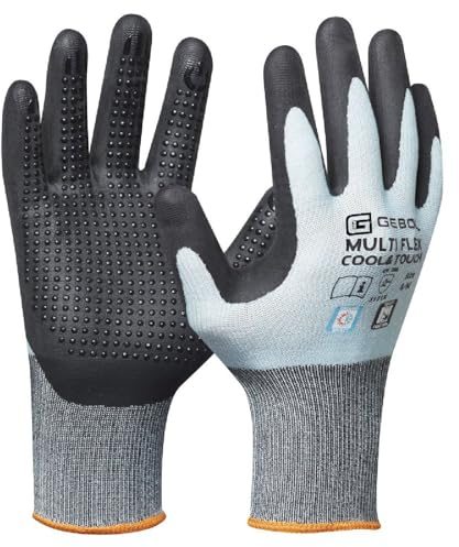 Gebol Multi Flex Cool&Touch, 1 Paar kühlende Arbeitshandschuhe für Herren mit THERMATECH Faser gegen Schweiß, Touchscreen geeignet, Noppen-Grip, XL (Gr. 10)