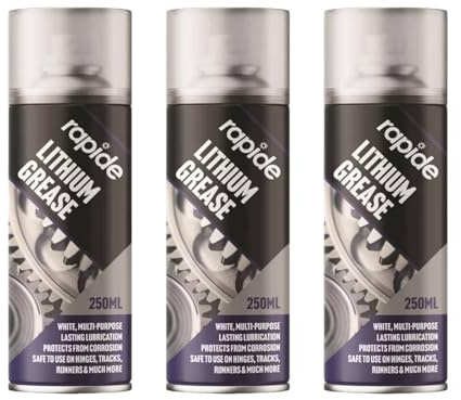 PNJB Rapide 300ml Lithium Grease Aerosol, Spray Lubricant, Multipurpose, Hinge Track Oil, Protect Against Wear & Corrosion, Effective, Versatile, (3PCS)