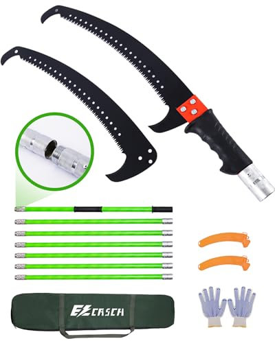 Ezcasch Astsäge mit Teleskopstiel 8m Effizient Hochentaster Teleskop mit Legierten Stahlblättern, Einstellbaren Längen zum Schneiden hoher Äste