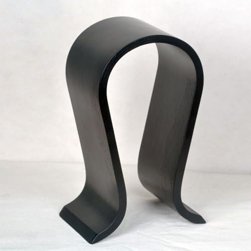 Colrid Soporte para Auriculares de Madera, Soporte Universal para Auriculares, Soporte para Auriculares, Antideslizante, Base Universal, Madera de Nogal, para el Hogar, la Oficina, el Estudio (Negro)