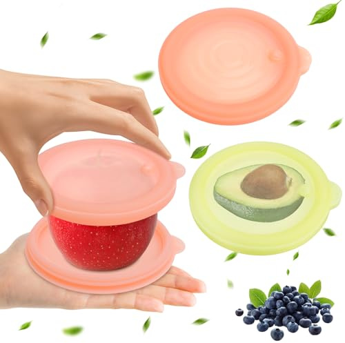 GIOVARA Caja de Almacenamiento de Frutas de Silicona 2 Piezas Caja de Silicona para Frutas y Verduras, Recipientes de Almacenamiento Para Aguacates, Manzanas,Cebollas, Tomates Y Limones
