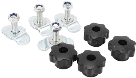 Klanata L Kit de Accesorios para Pernos de Pista, Acero al Carbono de 360 ​​Grados Gancho Giratorio para el riel de azotes en Camas y remolques