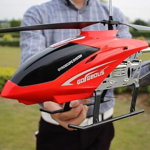 Large 75CM RC Helicopter, 3.5 Channel Remote Control with LED Lights and Alloy Lights, for Beginners Kids and Adults, Electric Airplane Toy for Outdoor Flight Gifts