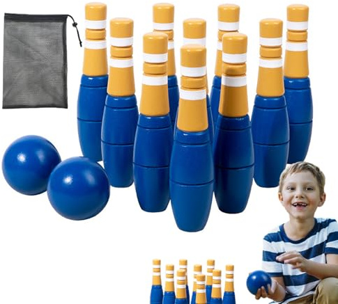 Gräsmatta Bowlingspel i trädgården - utomhus lekset, aktivitetsats för, rolig familjeunderhållning | Liten multifunktionell bowlingleksak med nätpåse