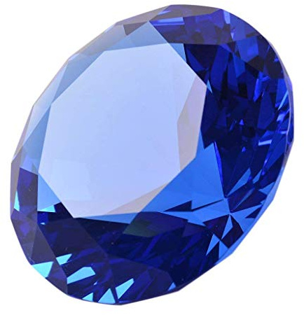 Pisapapeles LONGWIN, diseño de diamante de varias caras, 60 mm, color sólido, azul