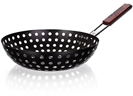 Happy Green A04429 BBQ Grillende Wanne, Wok, schwarz, 28 x 28 x 8.5 cm