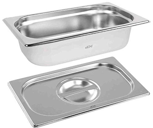 Gastronorm & Lid 1/4 Quarter Stainless Steel Bain Marie Food Container Pan 65mm