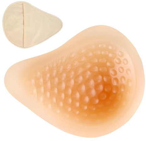 Artificial Post-Mastectomy Breast Prosthesis, Symmetrical Silicone Breast Form Women Spiral Bra Inserts for Swimming(1 Piece)
