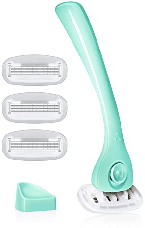 Billie Razors for Women Shave Kit – Women’s Razor + 4 x 5-Blade Razor Refills + Magnetic Holder – Minty