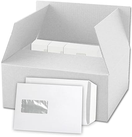 versando 500x Versandtaschen C5 mit Fenster Haftklebend 162x229mm weiß: Briefumschläge für Büro, wichtige Unterlagen, blickdicht, einfach verschließbar