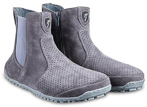 Magiska skor barfotaskor för kvinnor, Chelsea boots, minimalistiska halvstövlar, vår, höst, vinter, barfotastövlar, ankelstövlar av läder, läderskor, stövlar, Lupino vår, GRÅ, 38 EU Weit