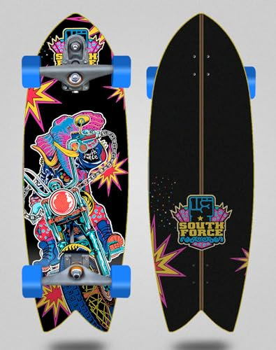 South Force Surfskate Complete with T12 Surf Skate Skateboard Trucks - Bueno 32 Fish