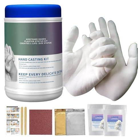 Bvizyelck Handabdruck Set Für Paare Gipsabdruck Set Hände Paar Familie Handabformset Aus Gips Für Erwachsene Partner Und Pärchen Geschenke Für Frauen Und Männer Alginat Gibsabdruckset Gipshandabruck