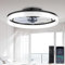 DWDVBL 50CM Ventilatori da Soffitto con Luci e Telecomando Ventilatore da Soffitto con 7 Pale a Doppia Finitura Motore DC Reversibile Silenzioso a 6 Velocità per Camera da Letto Soggiorno Studio