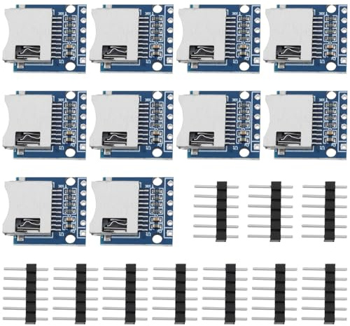 Create idea 10Pcs 3.3V Micro SD Card Reader Modul SPI SD Card Slot Modulo Socket Reader con 6-Way Pin Strip per Micro SD Card ESP32