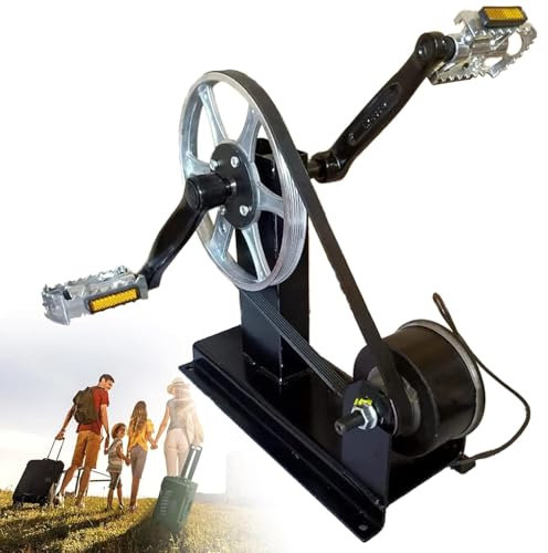 Generatore di corrente manuale a pedale di emergenza, attrezzatura fitness ad alta potenza da 300 W con uscita DC 12 V e 5 V per ricarica auto e alimentazione di emergenza