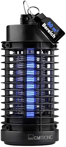Clatronic® Insektenvernichter elektrisch | Mückenfalle Tag & Nacht | für bis zu 50qm | Mückenlampe ohne Chemie oder Duftstoffe | Fliegenfalle elektrisch inkl. Reinigungsbürste | Lichtfalle ISL 3823