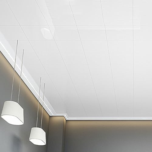 Enigmaire Deckenpaneele feuchtraum,deckenverkleidung selbstklebend,Deckenplatten aus PVC,Deckenfliesen Für Abziehen Und Aufkleben,Wasserdicht,DIY,Für Wanddecken Renovierung Hintergrund Ersatz
