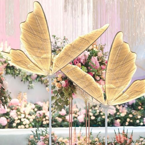 Lampadaire LED Réglable Double Plafond Suspendu et Debout Design Élégant Forme Papillon pour Mariage et Maison Éclairage Décoratif