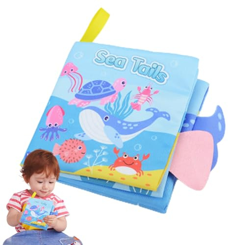 Libros blandos para niños, libro de tela crujiente, libro de notas y notas para el desarrollo temprano | peluches con experiencia sensorial crepitante, juguete educativo y cognitivo 3D divertido para