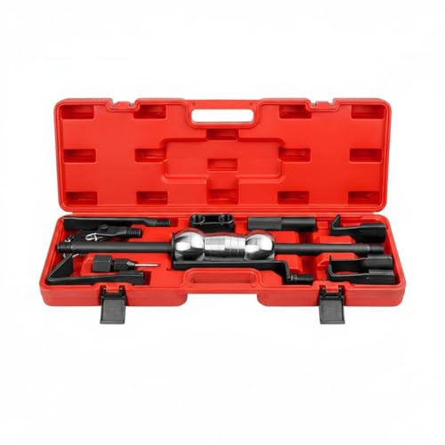 MERIGLARE Equipo de Reparación de Abolladuras Kit Extractores Desabollador Varillas Martillo Deslizante de Acero Aleado con Ganchos y Placas Adecuado para, Chrome Plated