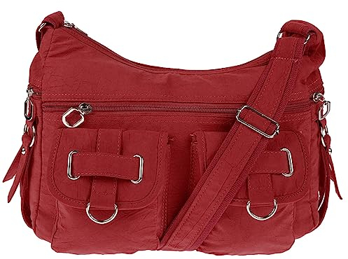 Christian Wippermann , Sac pour femme à porter à l'épaule Rouge Rot 32 x 26 x 13 cm