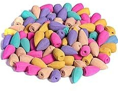 TANNESS 100 PCS Backflow Incense Cones for Waterfall Burner - 10 Mixed Natural Scents Includes Rose, Jasmine, Lily, Mint, Lavender and More for Relaxation Air Purification Meditation Yoga Gift