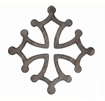 AMBIANCE SUD Décoration Murale en Fonte Croix Occitane 20 cm