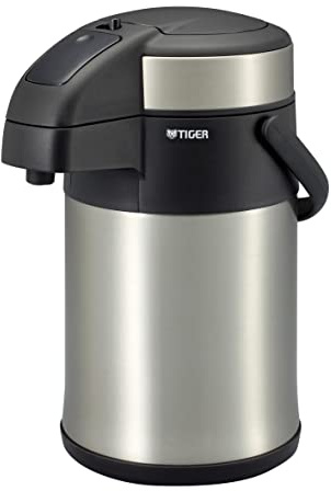 Tiger Thermos Flask MAA-C301XC MAA-C301XC Tiger Thermal Insulated Tabletop Stainless Steel Air Pot Eco 3.0L (Silver)