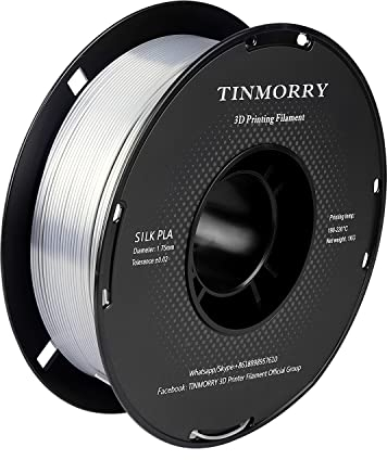 Ultra Silk+ PLA Filament 1.75mm, TINMORRY 3D Drucker Filament, 1 kg, 1 Spule, Silver