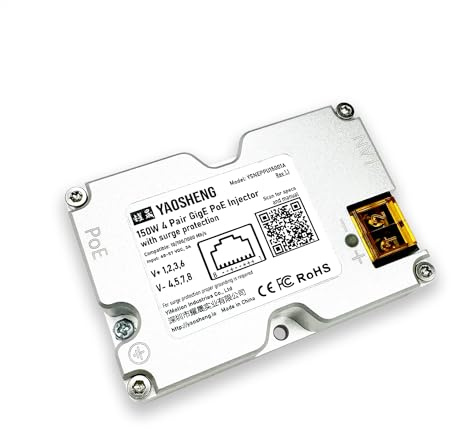 Injecteur PoE passif GigE 150 W avec protection contre les surtensions, développé pour le brochage Starlink.