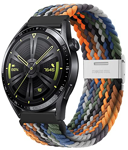 AidorMax Nylon Elastische Uhrenarmbänder Schnellspanner-Armband 22mm, Ersatzarmbänder mit Verstellbarer Rutschfester Schnalle für Smartwatches und Armbanduhren Herren Damen (22mm, Tarnung)
