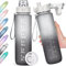AOHAN Trinkflasche, 1l Wasserflasche BPA-Frei, Trinkflasche Sport Auslaufsicher, Sportflasche mit Zeitmarkierung für Fitness, Büro, Schule, Yoga, Outdoor