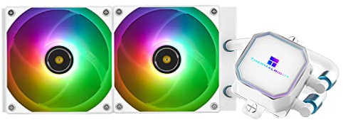Refroidisseur à eau CPU Bblanc Thermalright Frozen Prism 240 avec ventilateur PWM 120mm, spécifications de radiateur 240 Blanc, dissipateur intégré pour AM4/AM5, Intel LGA1700/1150/1151/1200/1851