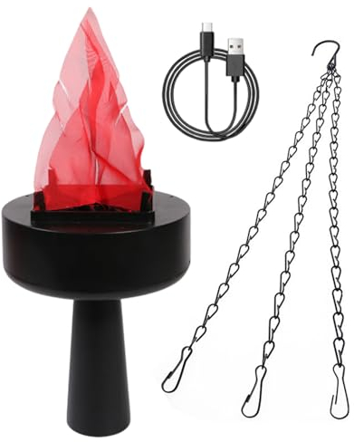 NIDONE Luz De Llama Led Luz De Efecto De Fuego Dinámico Luz De Llama Colgante, Luces De Fuego Recargables USB Que Cuelga Pozo De Fuego Falso Realista Llamas De Fuego Artificiales Portátiles