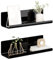 LOFTPLUS Schwarz Wandregal Ohne Bohren 2er Set - Acryl Wand Regal mit Rundes Kabelloch, Schweberegal mit Kabelclips für Küche, Bad, Schlafzimmer, Wohnzimmer, Büro, Spielzimmer (30x10x8cm)