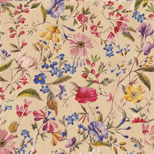 Lot de 20 serviettes en papier recyclé motif fleurs, jardin et nature Monde floral comme décoration de table Serviettes en papier avec motif. Également pour le découpage et la technique des serviettes