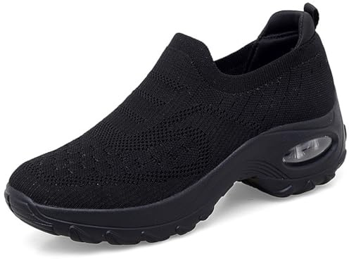 WOWEI Zapatillas Slip-On Mujer Comodos Ligeras Deportivas Zapatos Ortopédicos de Plataforma Mujer de Zapatillas Running Caminar para Correr Trabajar Andar Pasear (Walk-8, 39EU)