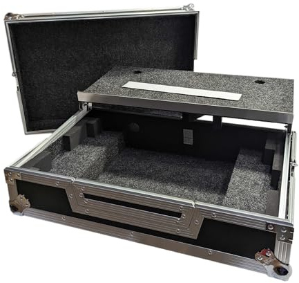 Harmony Cases HCMIXSTREAMPRO Flight Case Compatible with Mixstream Pro Standalone DJ Console with Convenient Cable Port & Sticker Strip to Secure Laptop for Maximum Protection