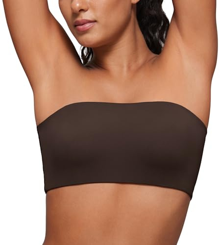 CRZ YOGA Softhold Strapless Bralette Hot Fudge Brown Small