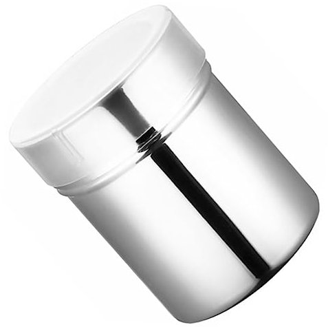 Zerodeko Stainless Steel Spice Jar with Easy to Carry Design, Silver Cocoa Powder Sifter for Small Kitchens and Restaurants, Space Saving Pepper Shaker Baking Supply